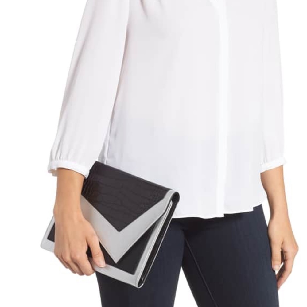 New without tags, Leith Colorblock Faux Leather Envelope Clutch